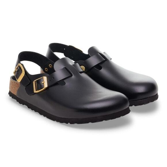 Birkenstock Shoes Tokio Black Dressy Leather Clogs - Picture 1 of 4